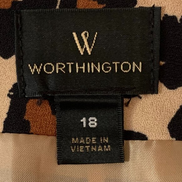 Worthington Leopard Print side tie Skirt (NWT) SZ 18 - Picture 5 of 9